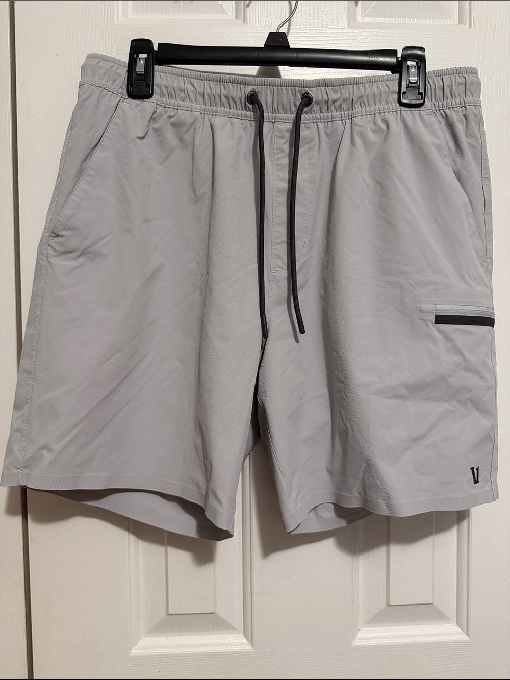 Vuori Light Gray Men's Athletic Drawstring Shorts